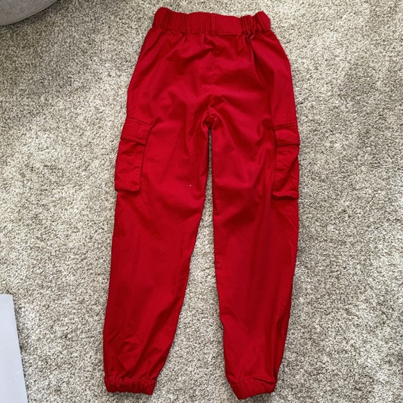 Red Cargo Jogger Pants - Picture 6 of 6